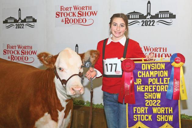 Gage Creasy Creamer, a 4-H member from Waxahachie and 6MC Rockin 561 Melissa 031. Photo courtesy Fields Fotos.