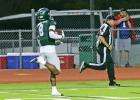 Wide receiver Kohen Brown (8) caught three passes for 81 yards and two touchdowns. Photo by Fred Phipps.