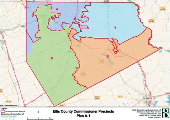 Ellis County Commissioner Precincts Plan A-1