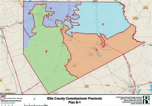 Ellis County Commissioner Precincts Plan B-1