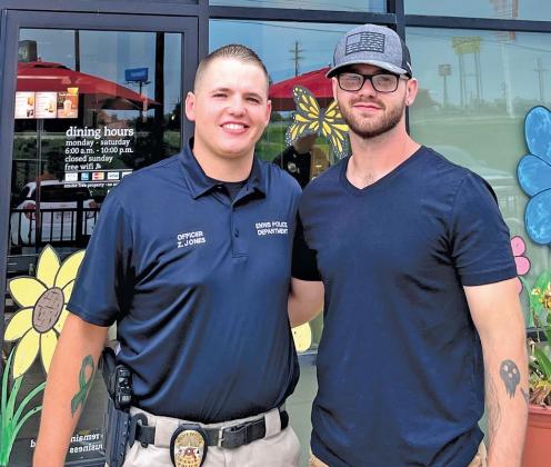Ennis Police Department Officer Zach Jones and his brother DJ.