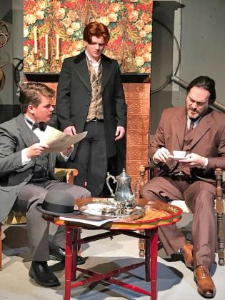 Dr. John Watson (Connor Perry) and Sherlock Holmes (Andrew Williams) are drawn into a new case by Dr. Thorneycroft Huxtable (Rockey Carter), as "Sherlock Holmes: The Adventure of the Priory School" opens Friday at Theatre Rocks! in Ennis.