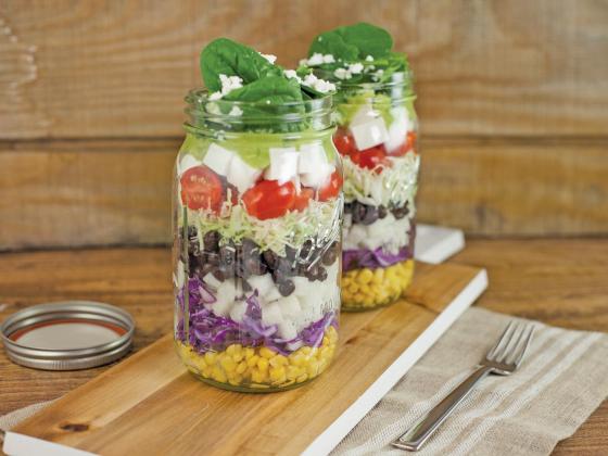 Glass Jar Layered Taco Salad