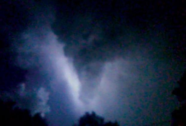 Ferris resident Terry Murphy was videoing lightening strikes toward downtown Ferris and captured this image of the funnel cloud.