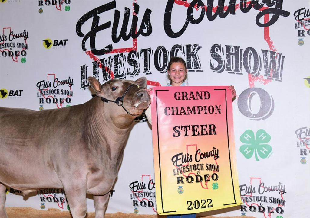 Grand Champion Market Steer: Elizabeth Norwood, Ellis Co. 4-H.