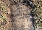 Sylvia Kelsey’s headstone had sunk into the ground during the past 100 years. It was uncovered and re-erected.