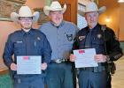 Ellis County Sheriff Brad Norman honored two deputies last week at Commissioners Court with Life Saving Awards. Sergeant Tim Bulot and Deputy Brian Griffin responded to a shots fired call in Ellis County and found a young man who had accidentally shot himself. 