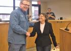 Ferris City Mayor Fred Pontley recognizes Kathy Harrington for her 30 years as Ferris Public Librarian. Kathy will be retiring on March 31.