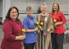 YELLOW ROSE CHAPTER OFFICERS – (L to R) Cynthia Olguin, City Secretary, City of Hutchins; Caryn Stevens, City Secretary, Red Oak; Ivy Peterson, City Secretary, City of Cleburne; Bobbie Jo Taylor, City Secretary, City of Ovilla.