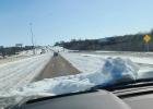 Travel on Interstate 35E north and south had some danger, but at least one lane on each side of the highway was drivable by Monday afternoon.