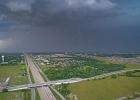Drone photo taken on Saturday looking north from Pearson Park in Red Oak towards Lancaster and DeSoto.