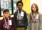 EASTRIDGE ELEMENTARY – Niles Dunson, 1st Place; Thien To, 2nd Place;  Peyton Gibbs, 3rd Place.