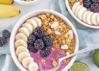Mixed Berry-Lime Smoothie Bowl with Banana and Granola