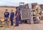 Ferris Fire and Rescue were called to the scene of an overturned truck Friday. The incident occurred east of Ferris on Wolf Springs Road. No injuries were reported. Photo courtesy Jim West.